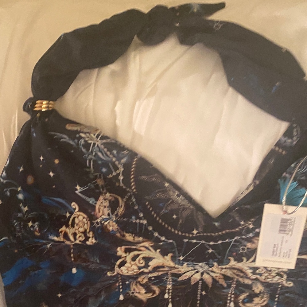 Johnny Was Blue and Gold Beach Bag - Picture 3 of 7